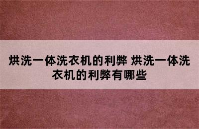 烘洗一体洗衣机的利弊 烘洗一体洗衣机的利弊有哪些